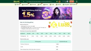 Khuyến Mãi Hoàn Trả Đến 1.5% Mỗi Ngày – Không Giới Hạn Tại LU88